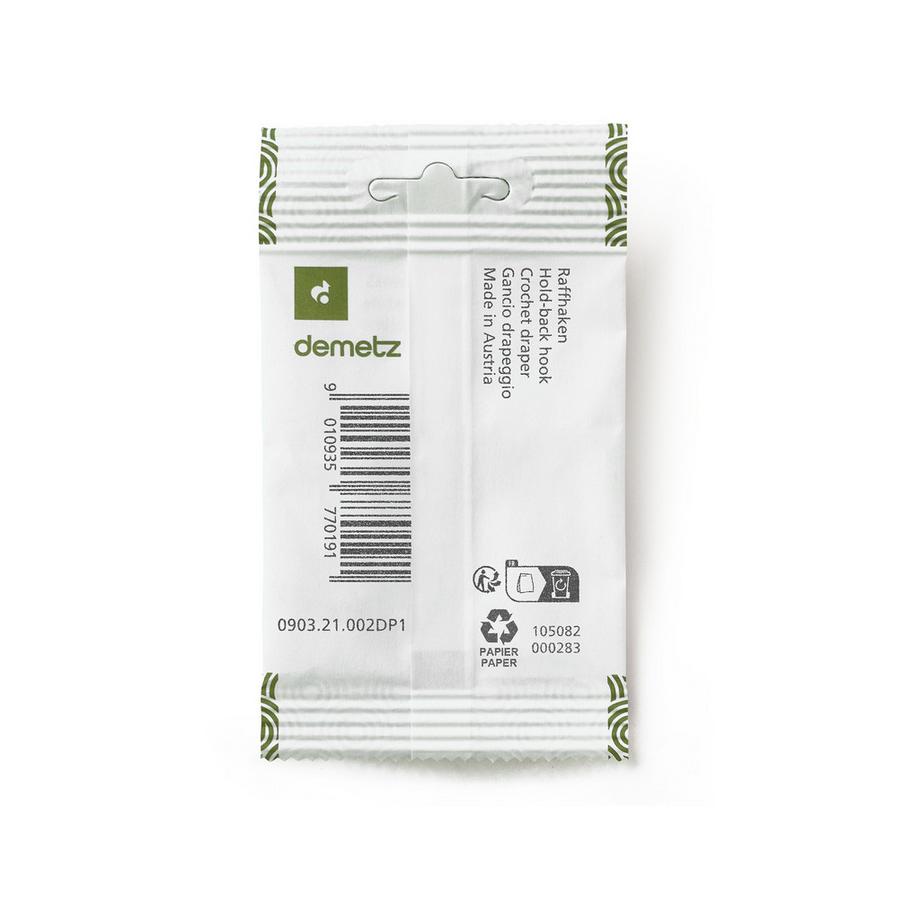 demetz Crochet à rideau, 2 pièces Raffhaken 