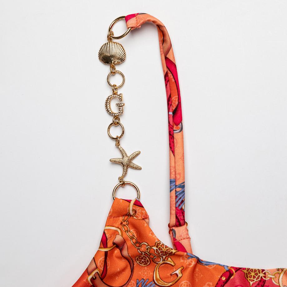 Guess Swimwear Costume da bagno fantasia con dettaglio catena  