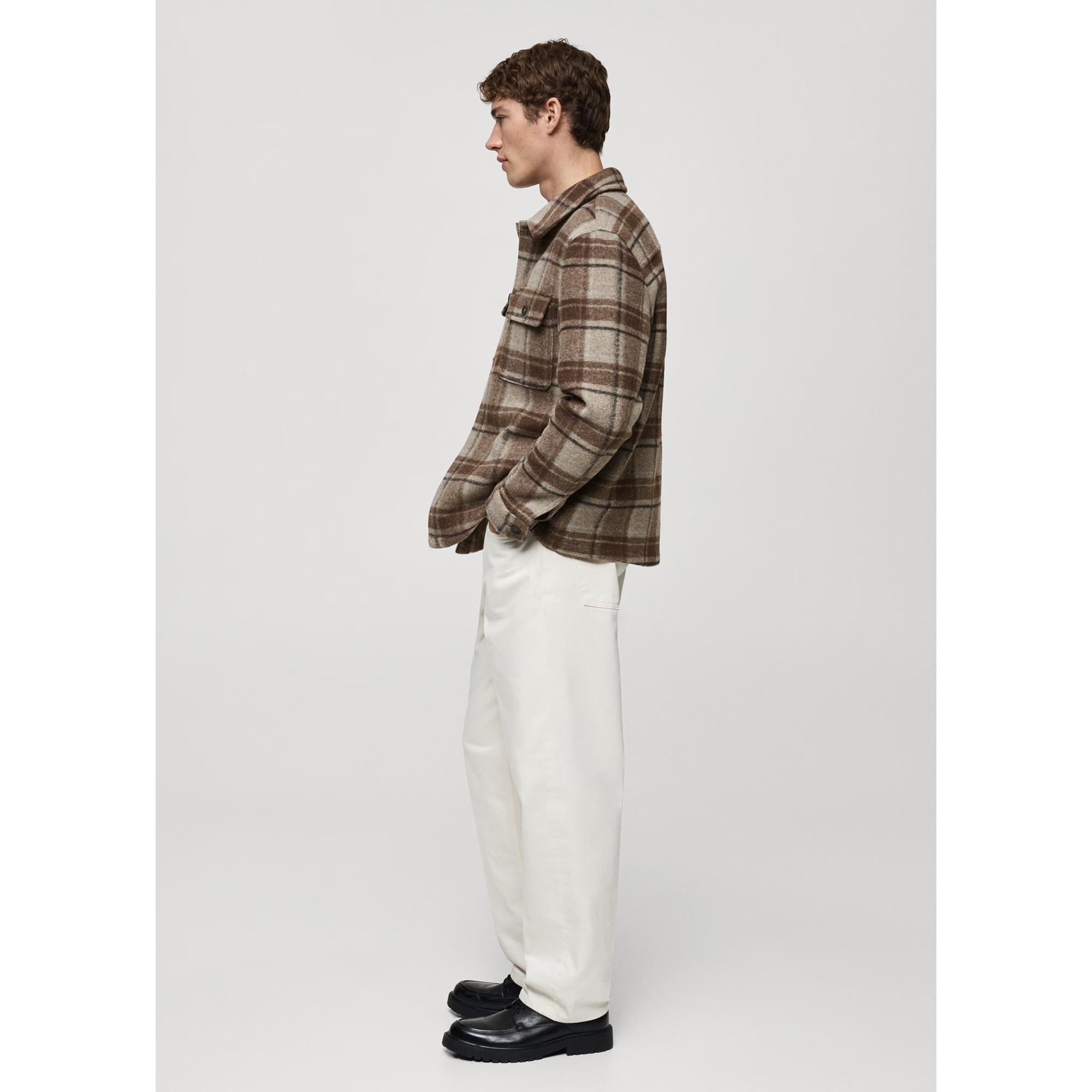 Mango Man Orien Karierte Overshirt Jacke  