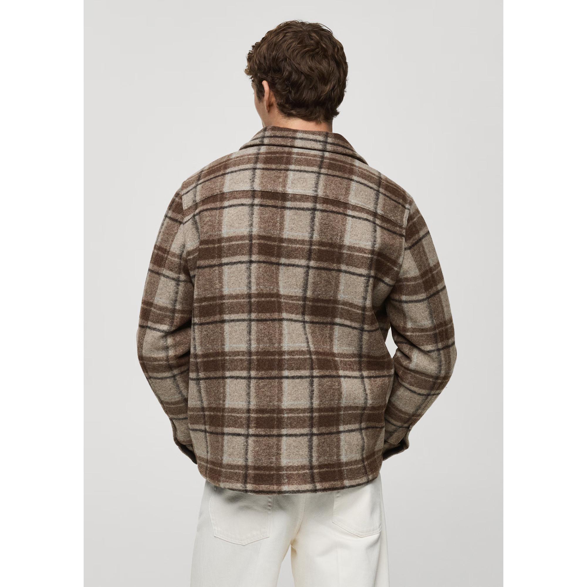 Mango Man Orien Karierte Overshirt Jacke  