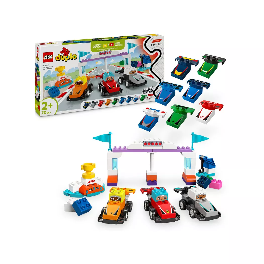 Lego DUPLO Town F1 Team med racerbiler og sjåfører 10445