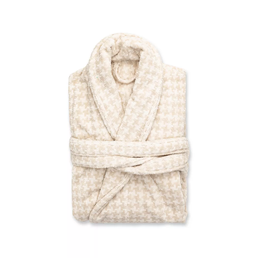 Manor Flowerpower Unisex Bathrobe Beige L/XL