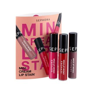 SEPHORA  Mini Cream Lip Stain - Kit de 3 mini Rouges veloutés sans transfert 