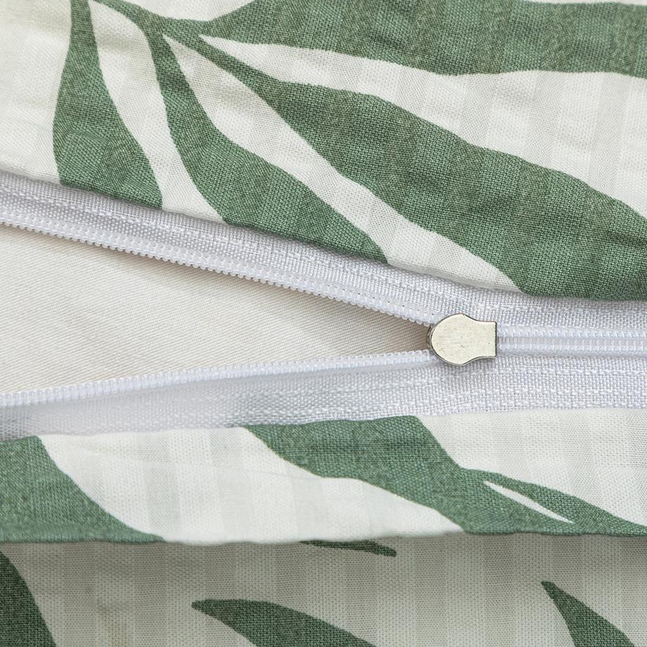 Manor Lorenzo Taie d'oreiller Seersucker Motif Feuille de Palmier  