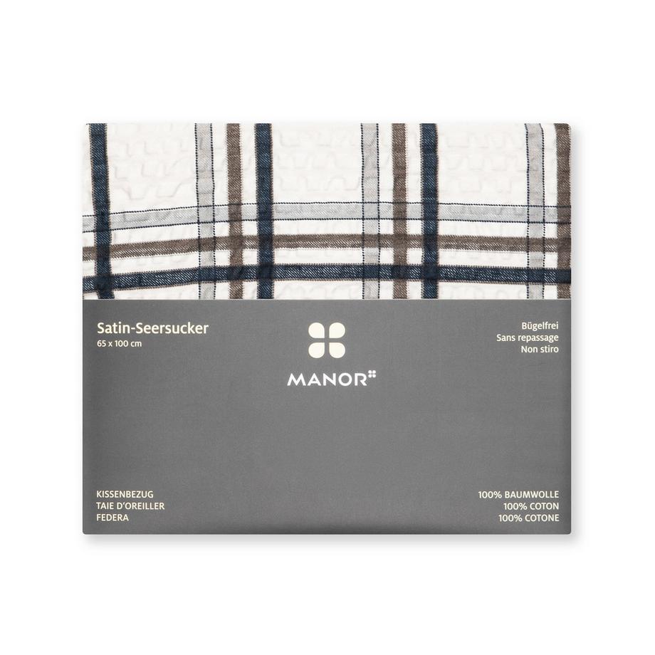 Manor Karo Seersucker Federa del cuscino  
