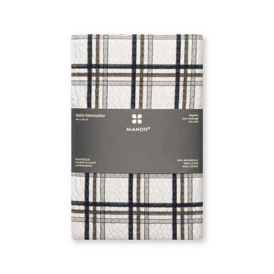 Manor Karo Seersucker Duvetbezug  
