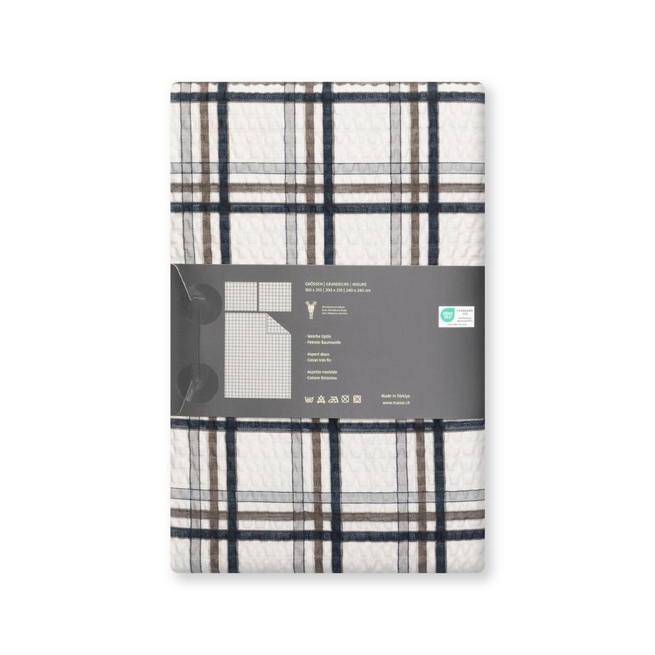 Manor Karo Seersucker Duvetbezug  