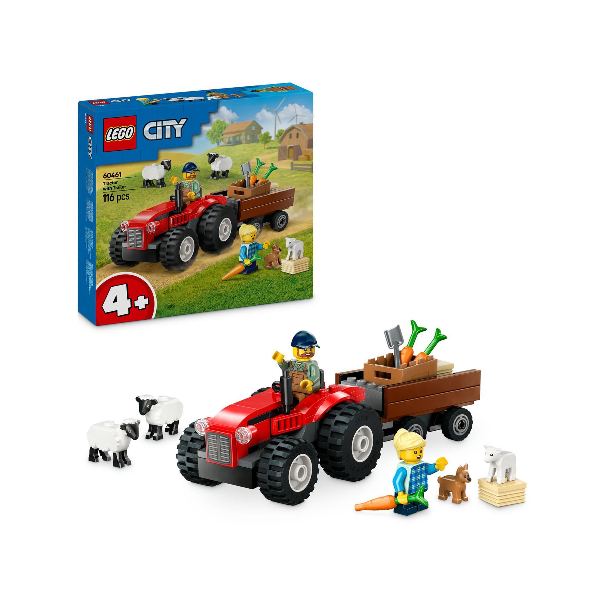 LEGO®  60461 Tracteur agricole rouge avec remorque et moutons 