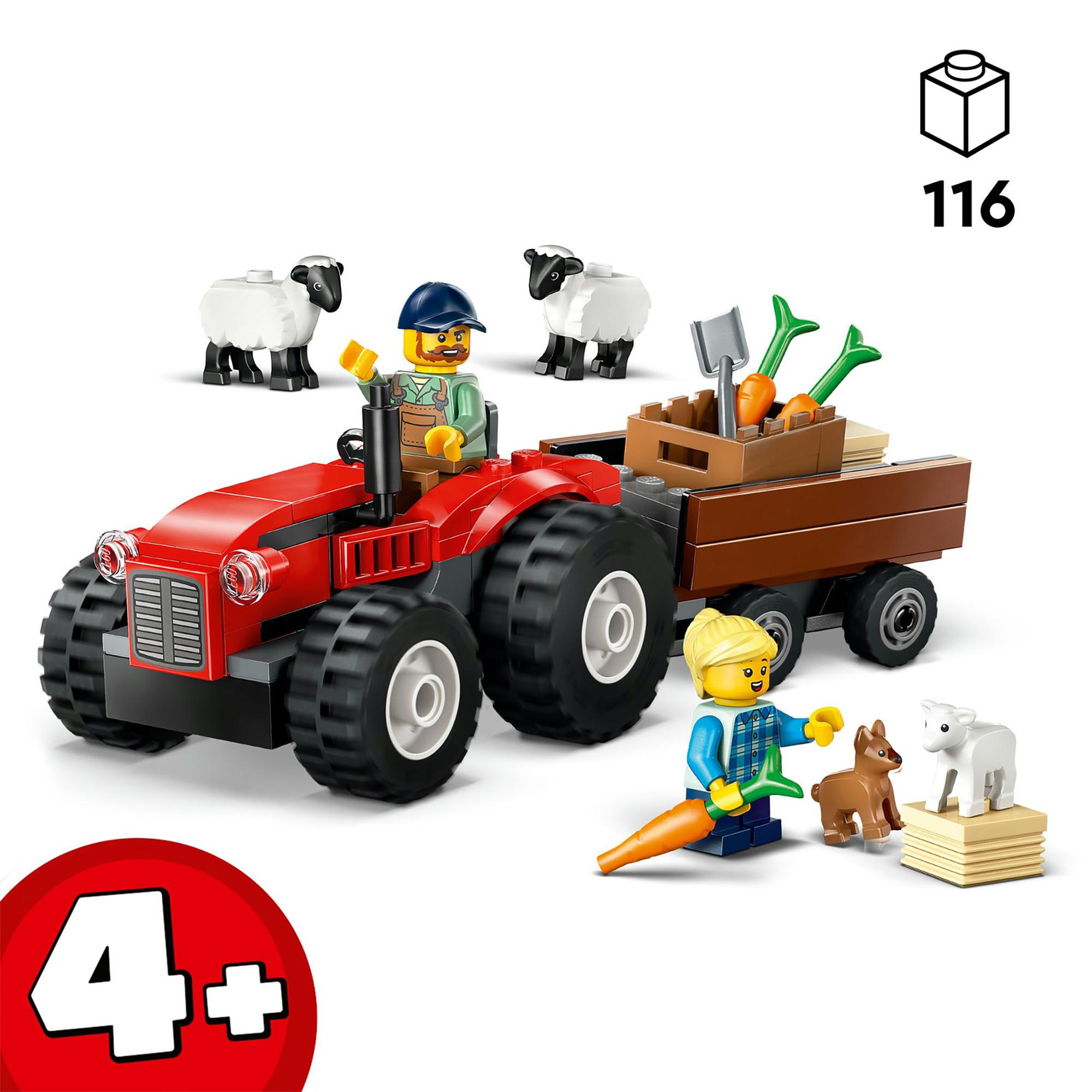 LEGO®  60461 Tracteur agricole rouge avec remorque et moutons 