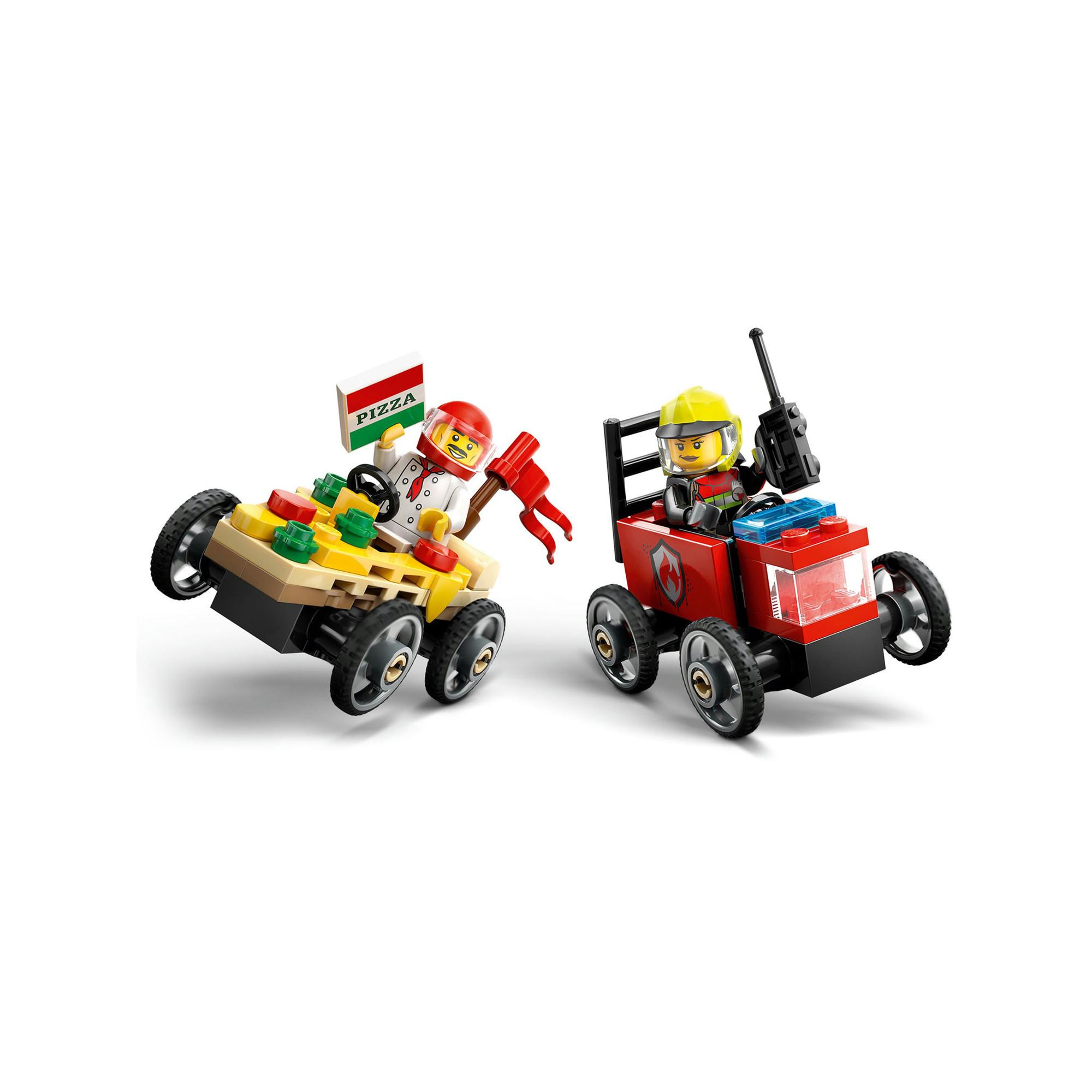 LEGO®  60458 Pack de bolides de course : camion de pizza contre camion de pompiers 