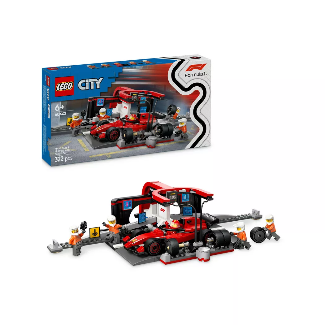 Lego City F1 Ferrari Pit Stop and Team 60443