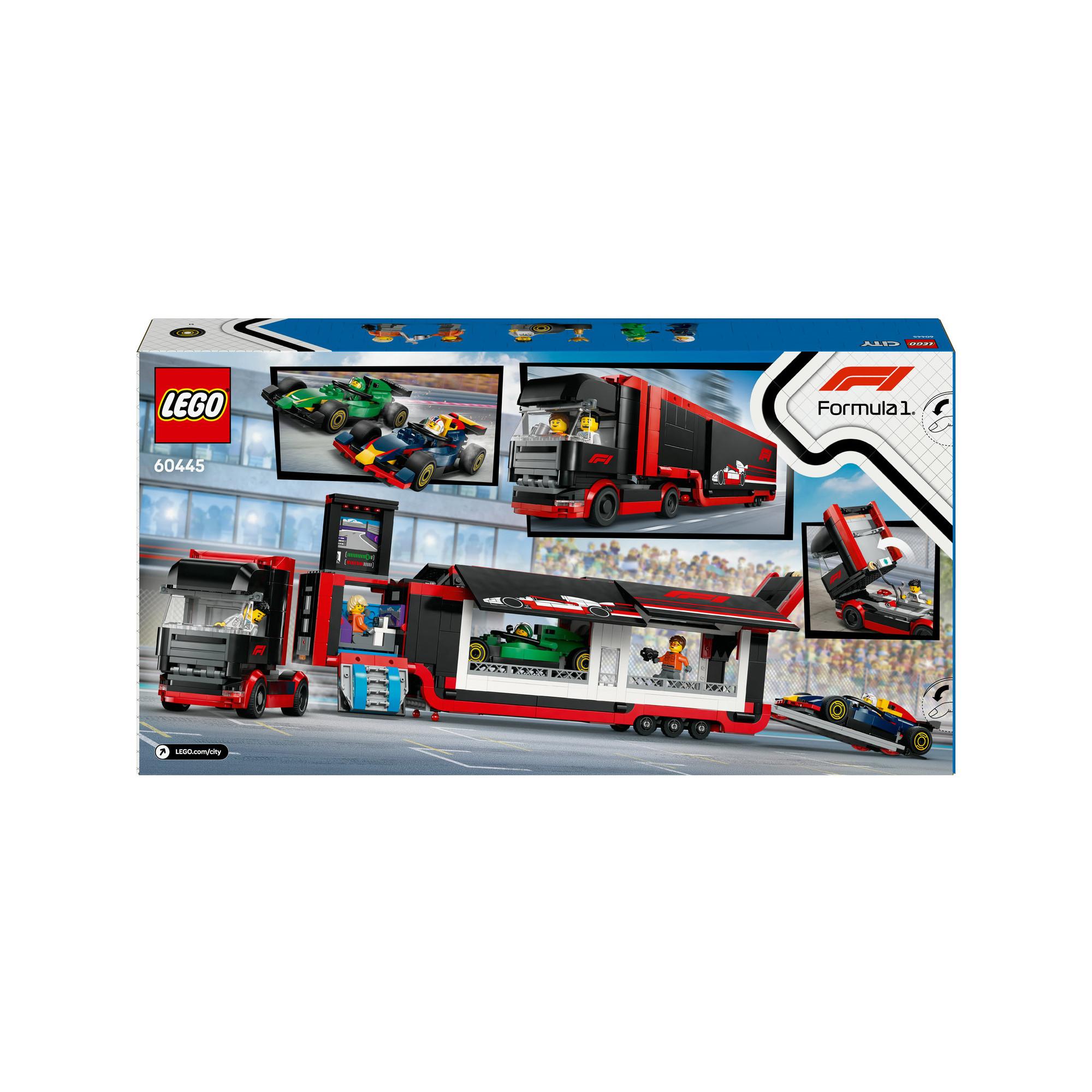 LEGO®  60445 Autotrasportatore F1® con monoposto RB20 e AMR24 F1® 