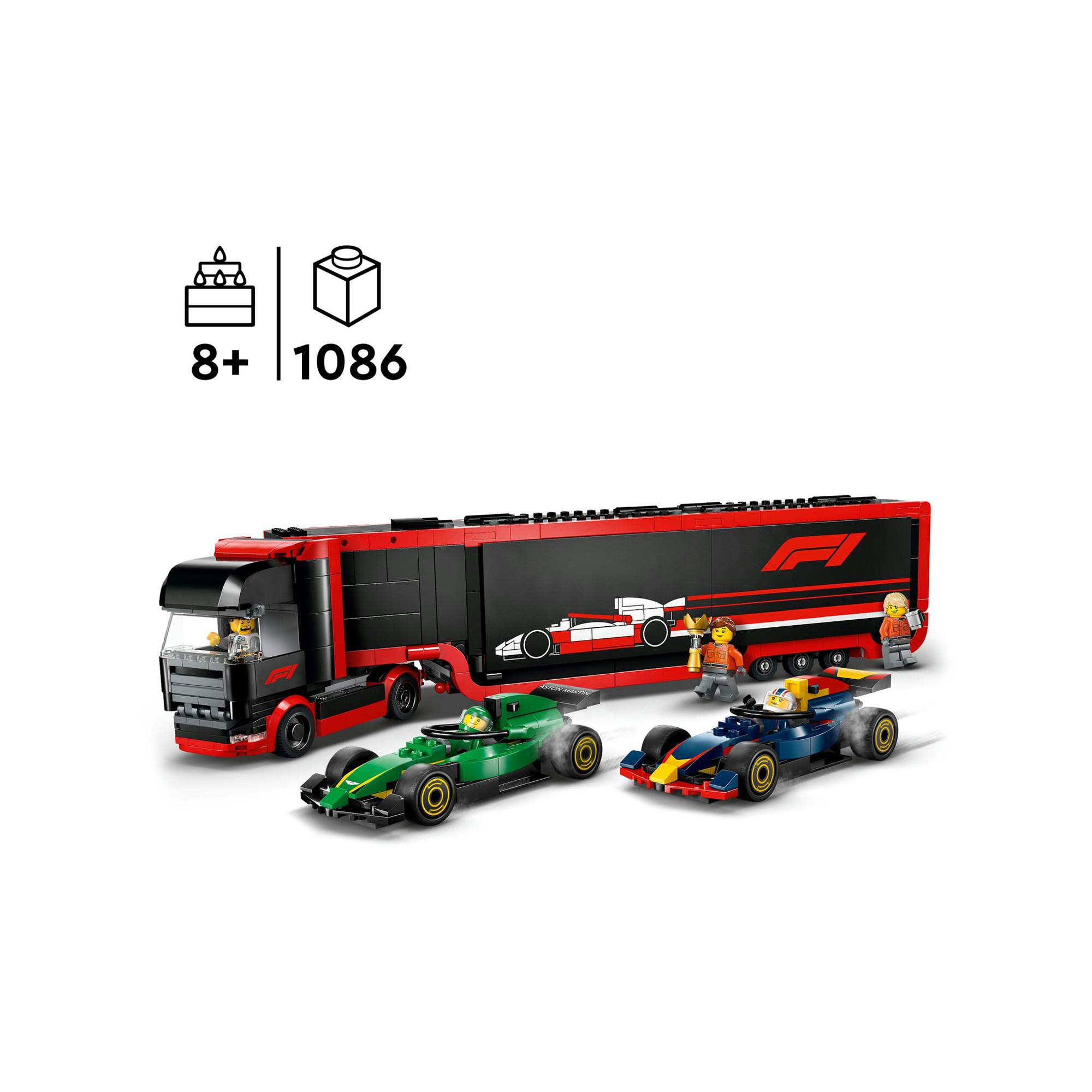 LEGO®  60445 Autotrasportatore F1® con monoposto RB20 e AMR24 F1® 
