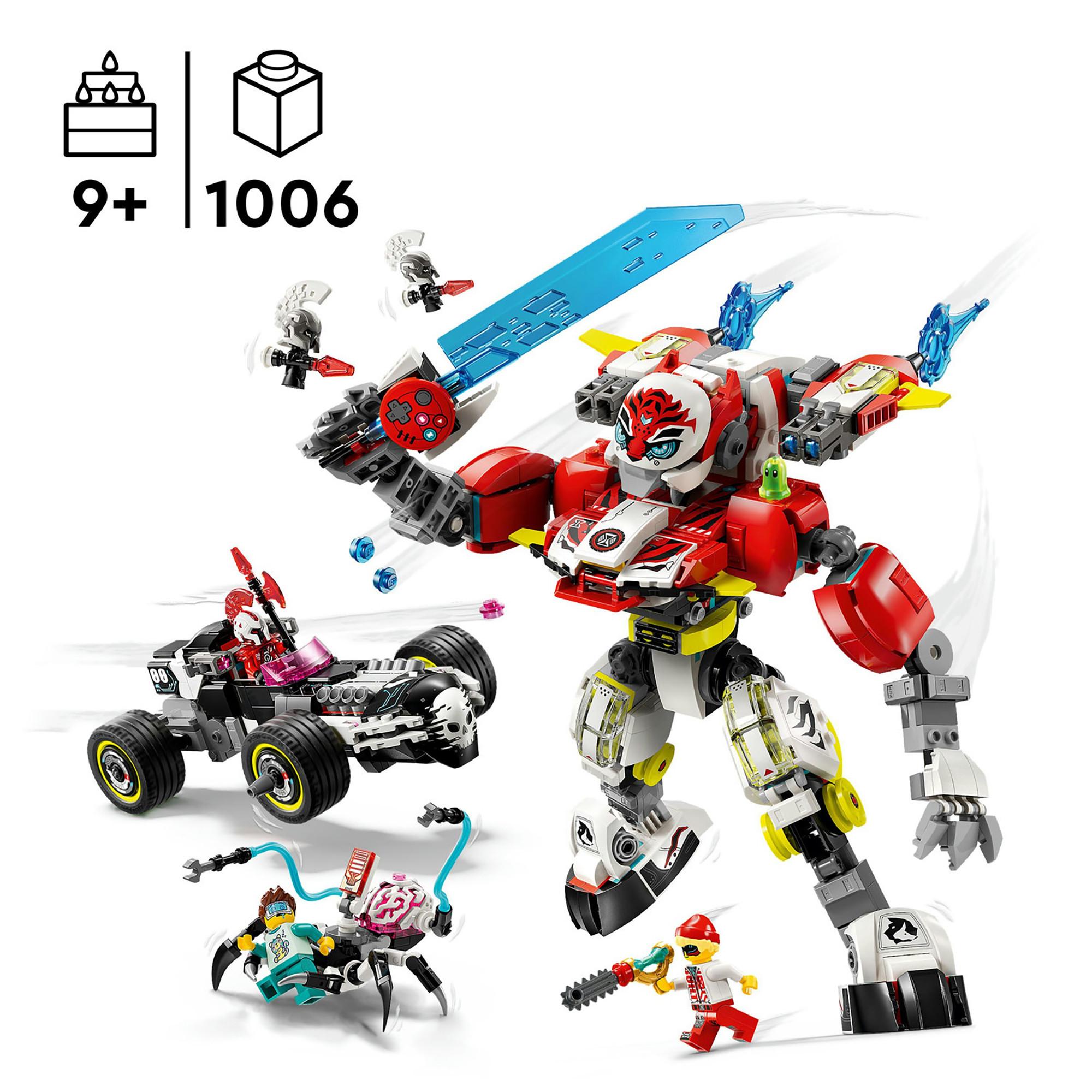 LEGO®  71497 Robot-tigre de Cooper et bolide de Zero 