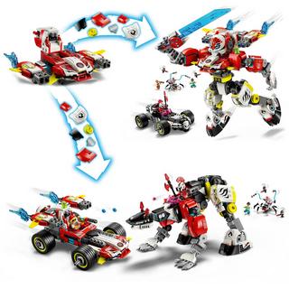 LEGO®  71497 Robot-tigre de Cooper et bolide de Zero 