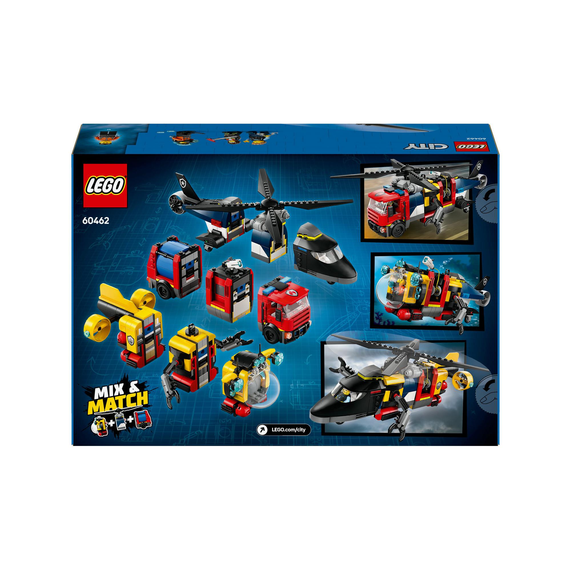 LEGO®  60462 Kombinationsset mit Hubschrauber, Löschauto und U-Boot 