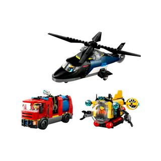 LEGO®  60462 Hélicoptère, camion de pompiers et sous-marin modulable 