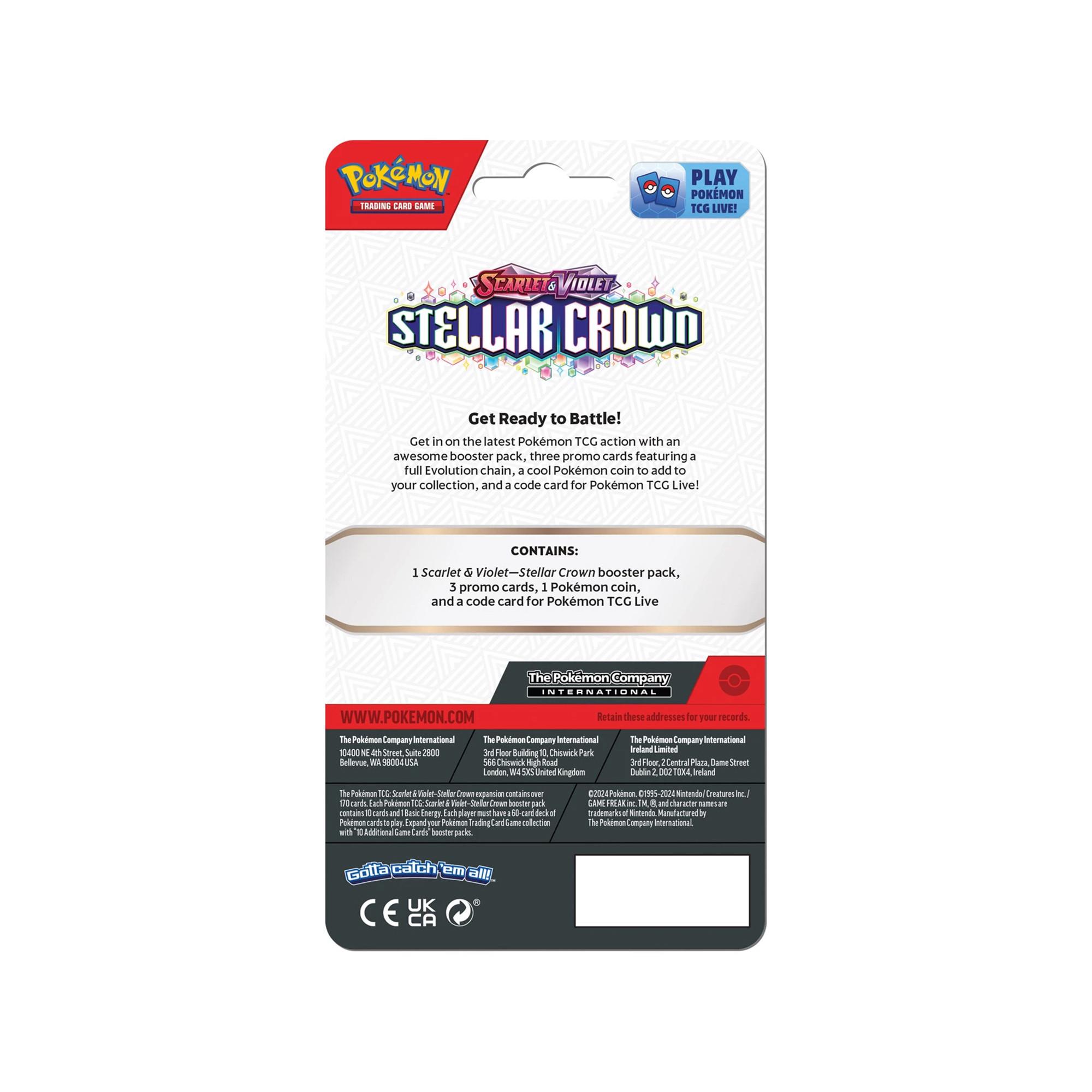 Pokémon  Scarlet & Violet – Stellar Crown Premium Checklane Blister, assortiment aléatoire 