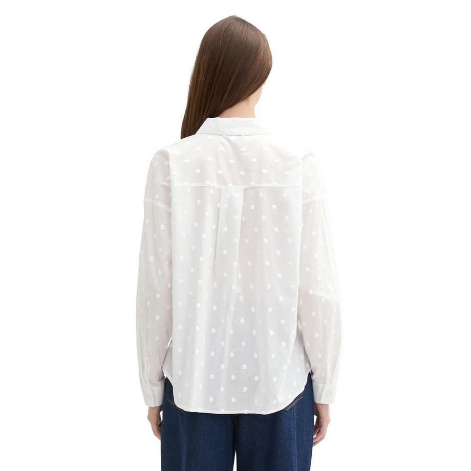 TOM TAILOR Denim Chemisier à Pois Manches Longues  