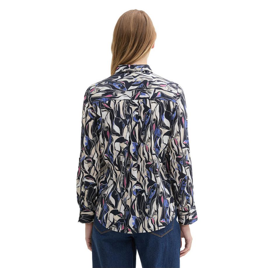 TOM TAILOR Camicetta Maniche Lunghe Fantasia Quadri  