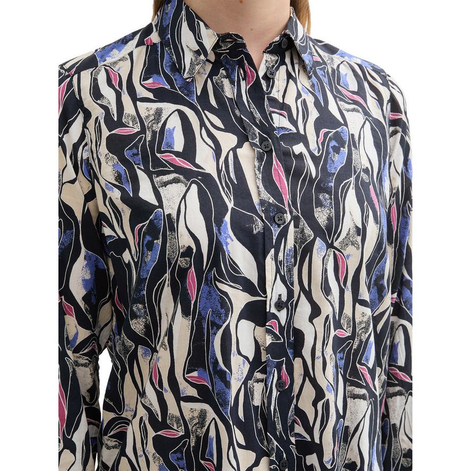 TOM TAILOR Camicetta Maniche Lunghe Fantasia Quadri  