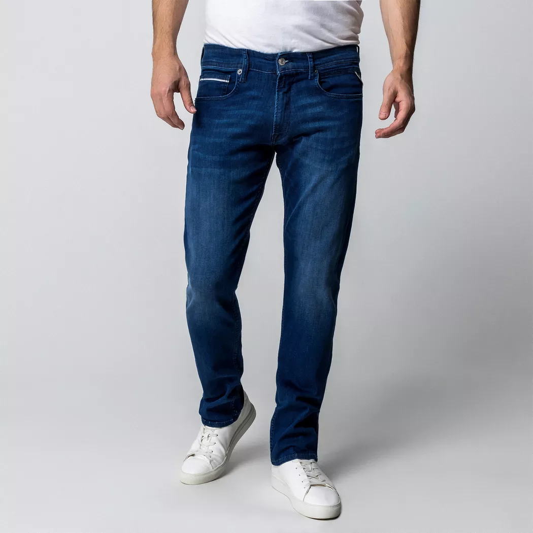Replay - Jeans, Straight Leg Fit, für Herren, Mittelblau, Größe W30/L30