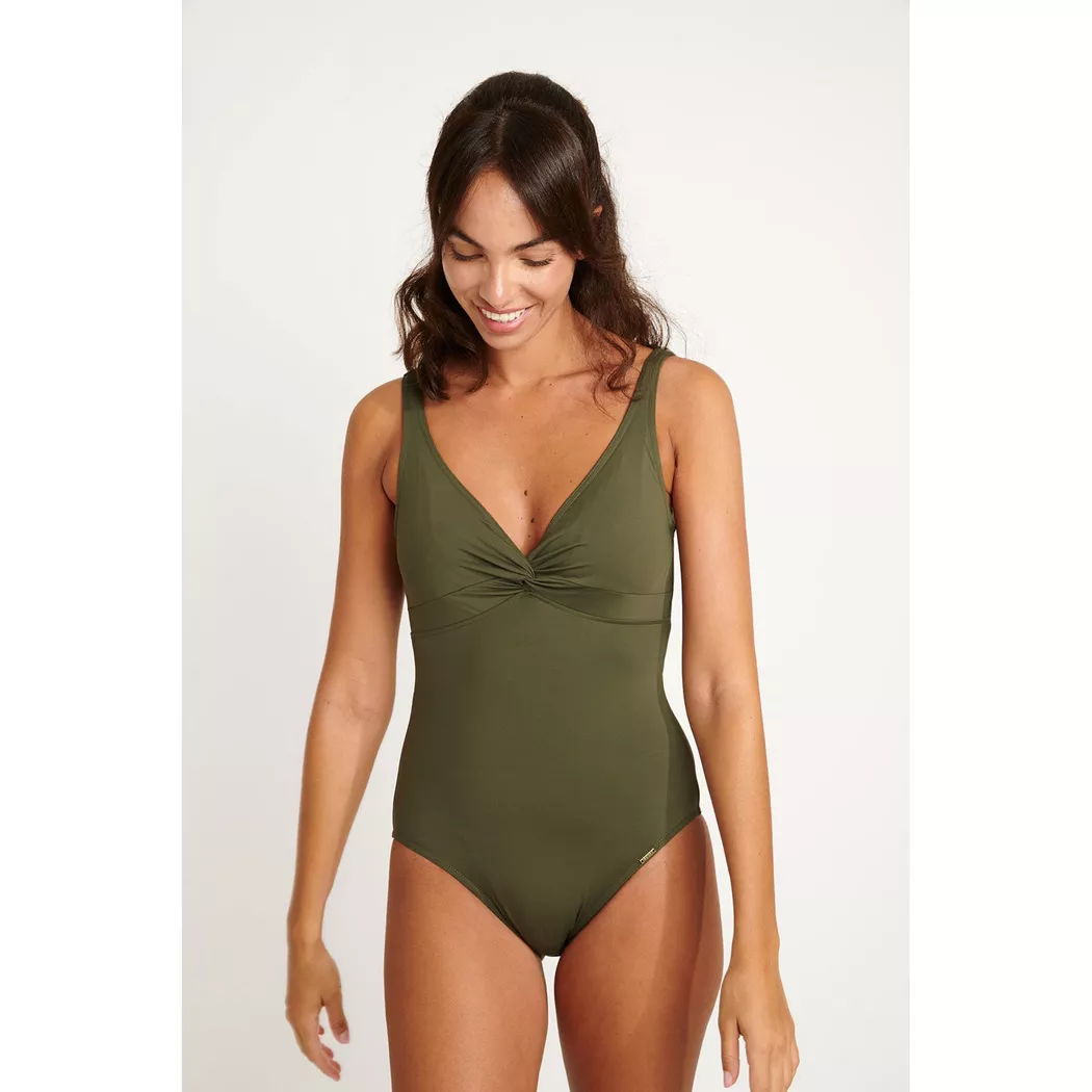 Livia - Badeanzug, für Damen, Khaki, Größe 38