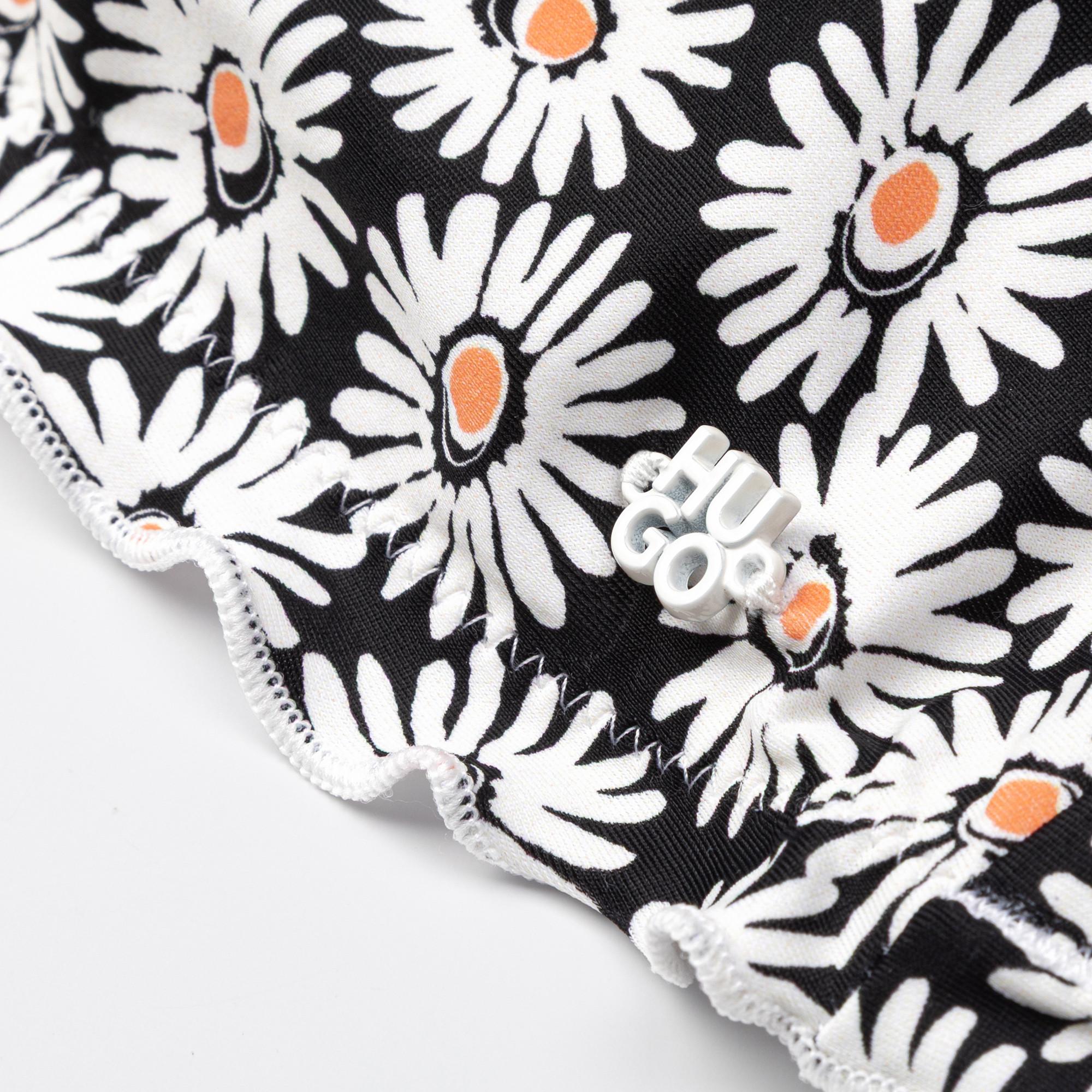 HUGO Top bikini a fascia con scollo all'americana e motivo floreale  