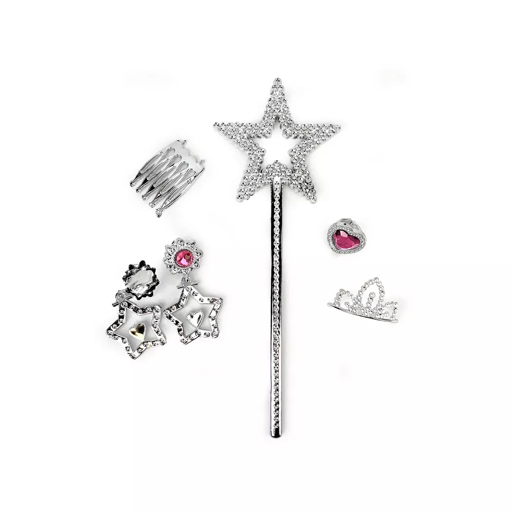Cotillons D'Alsace - Prinzessinnen Schmuck Set, 6 teilig, Silber