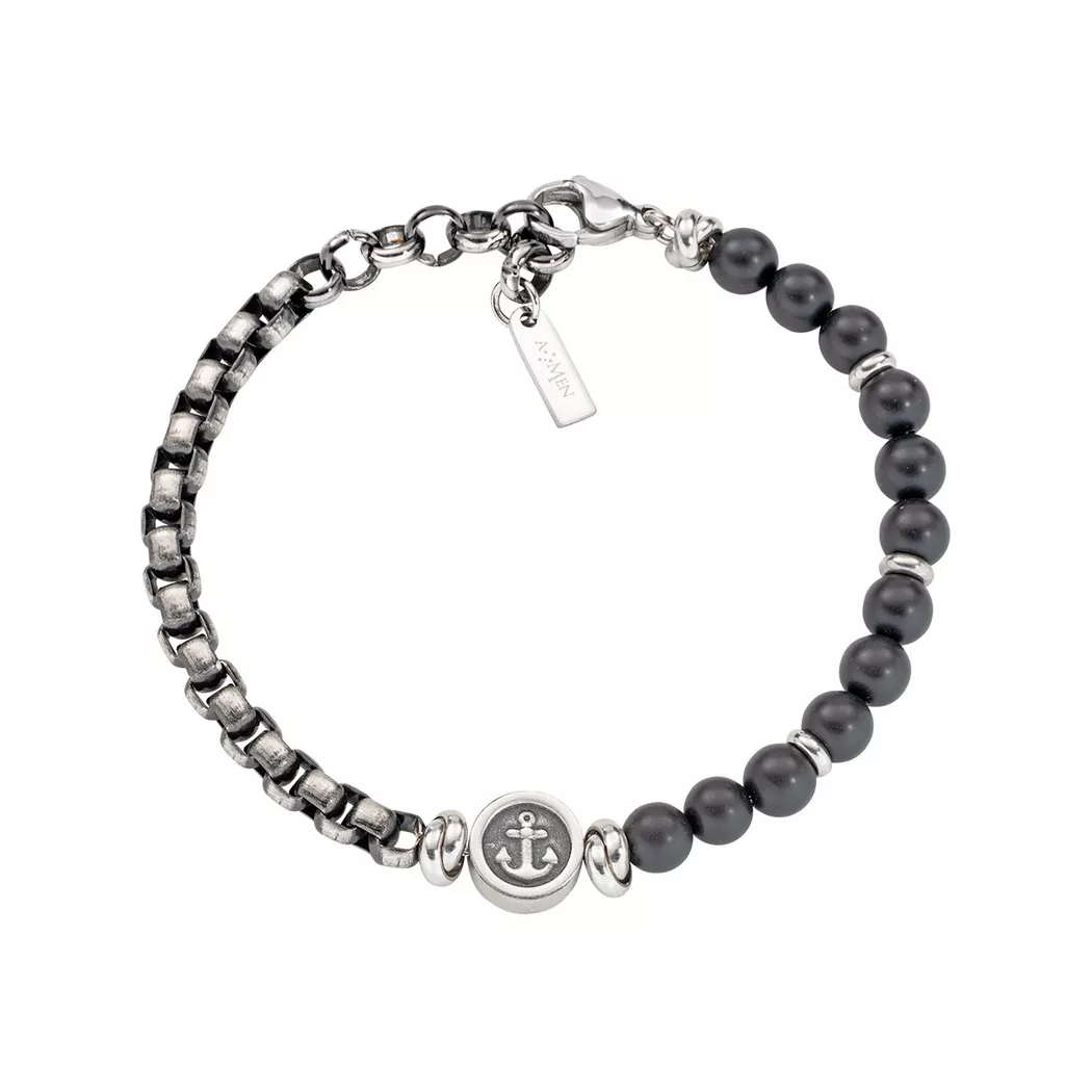 Amen - Armband, Men Steel, 18+3CM, Silber 2