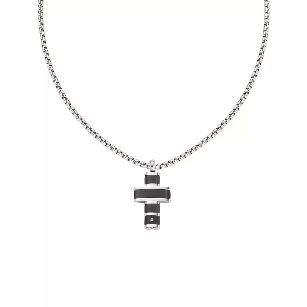 Amen - Halskette, Men Steel, 47+3CM, Silber