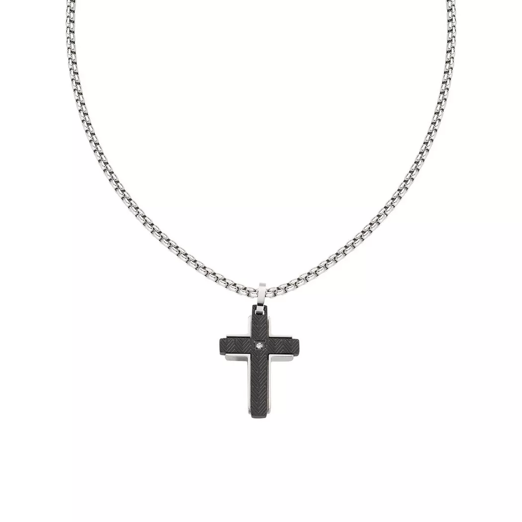Amen - Halskette, Men Steel, 47+3CM, Silber 2