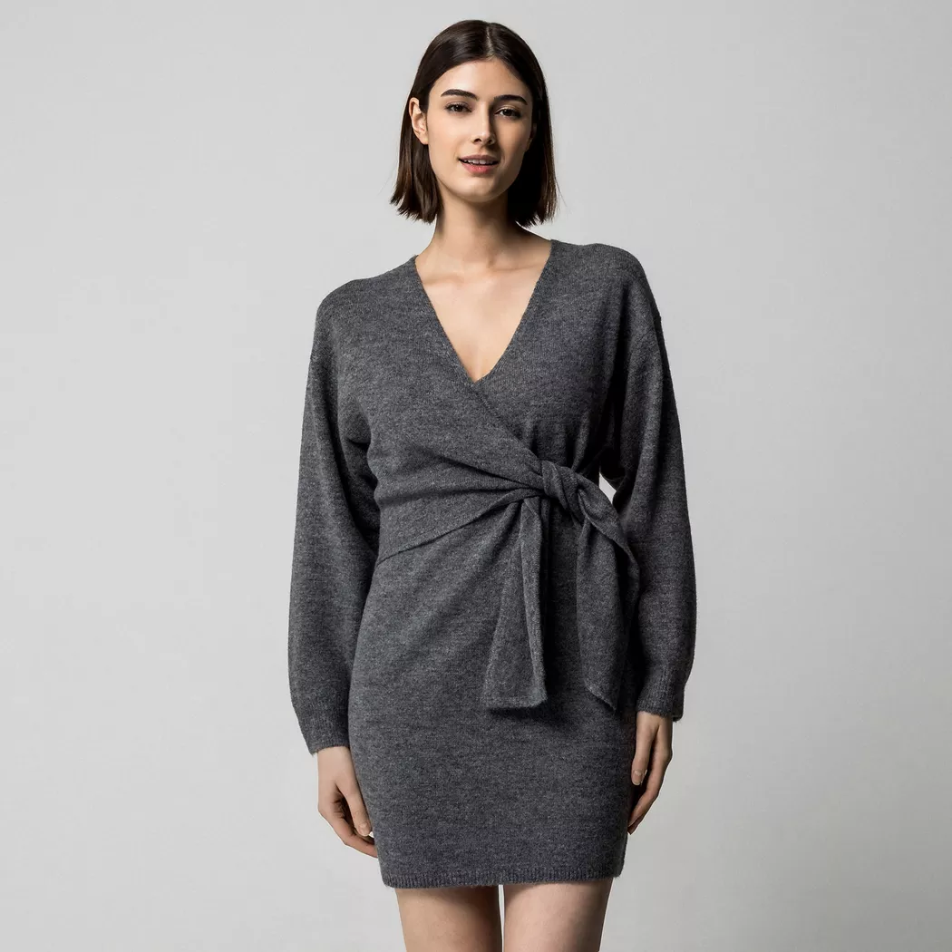 EDITED - Strickkleid, für Damen, Grau Melange, Größe 36