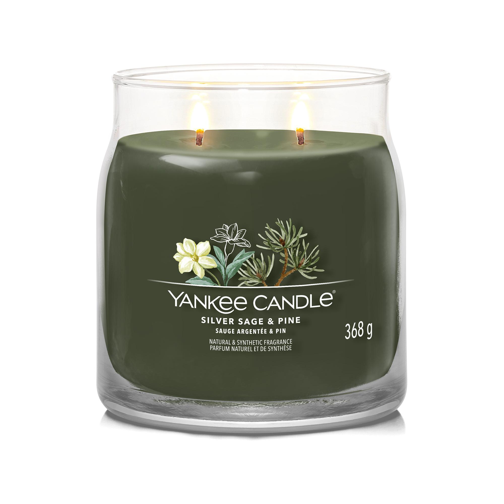 YANKEE CANDLE Candela profumata in vetro Silver Sage & Pine 