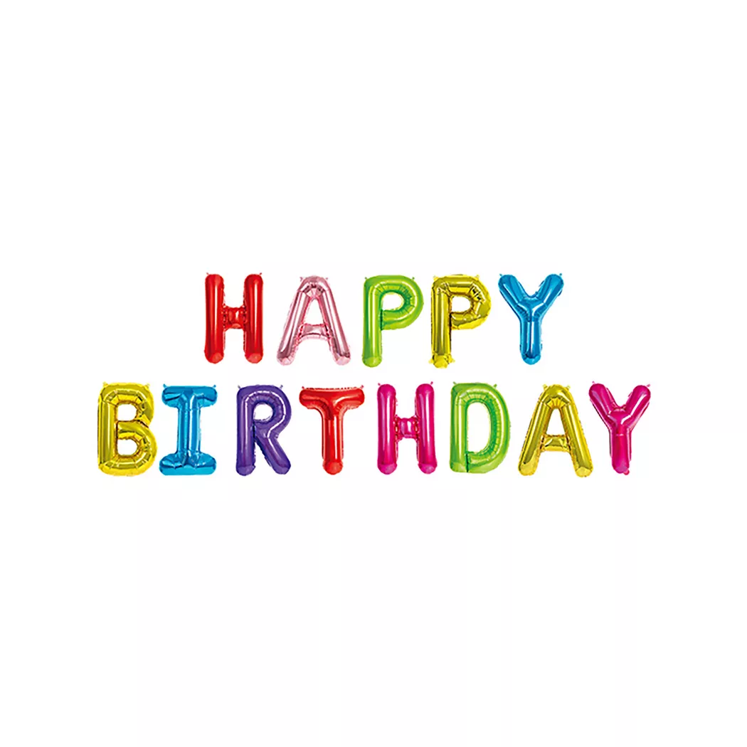 Sombo - Folienballons Happy Birthday, Multicolor
