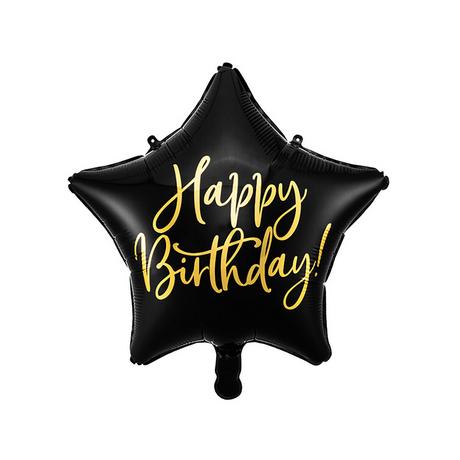 PartyDeco  Folienballon Stern Happy Birthday 