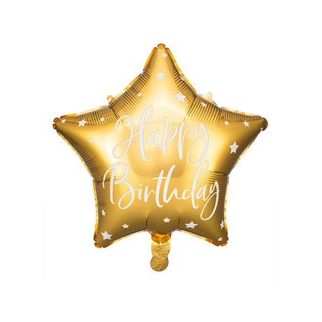 PartyDeco  Folienballon Stern Happy Birthday 
