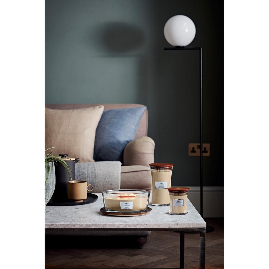 WoodWick Candela nel bicchiere Vanilla Bean 