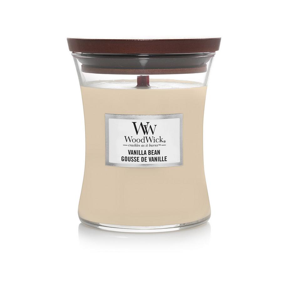 WoodWick Candela nel bicchiere Vanilla Bean 