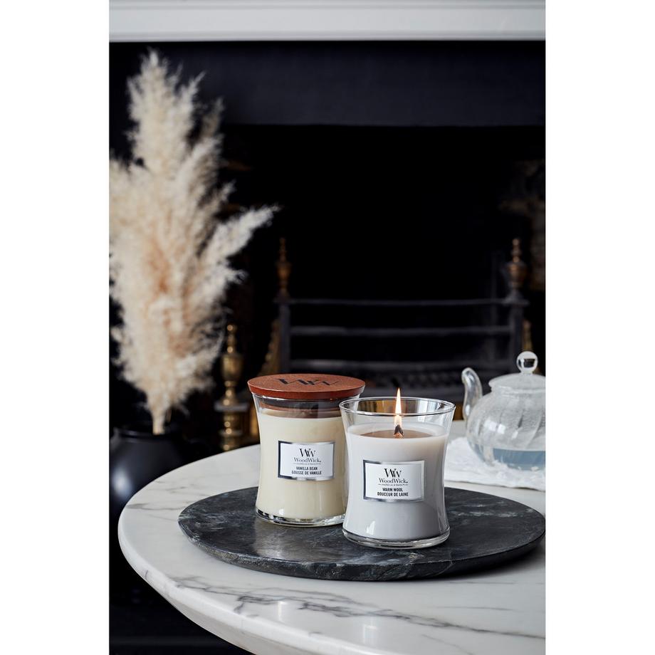 WoodWick Candela nel bicchiere Vanilla Bean 