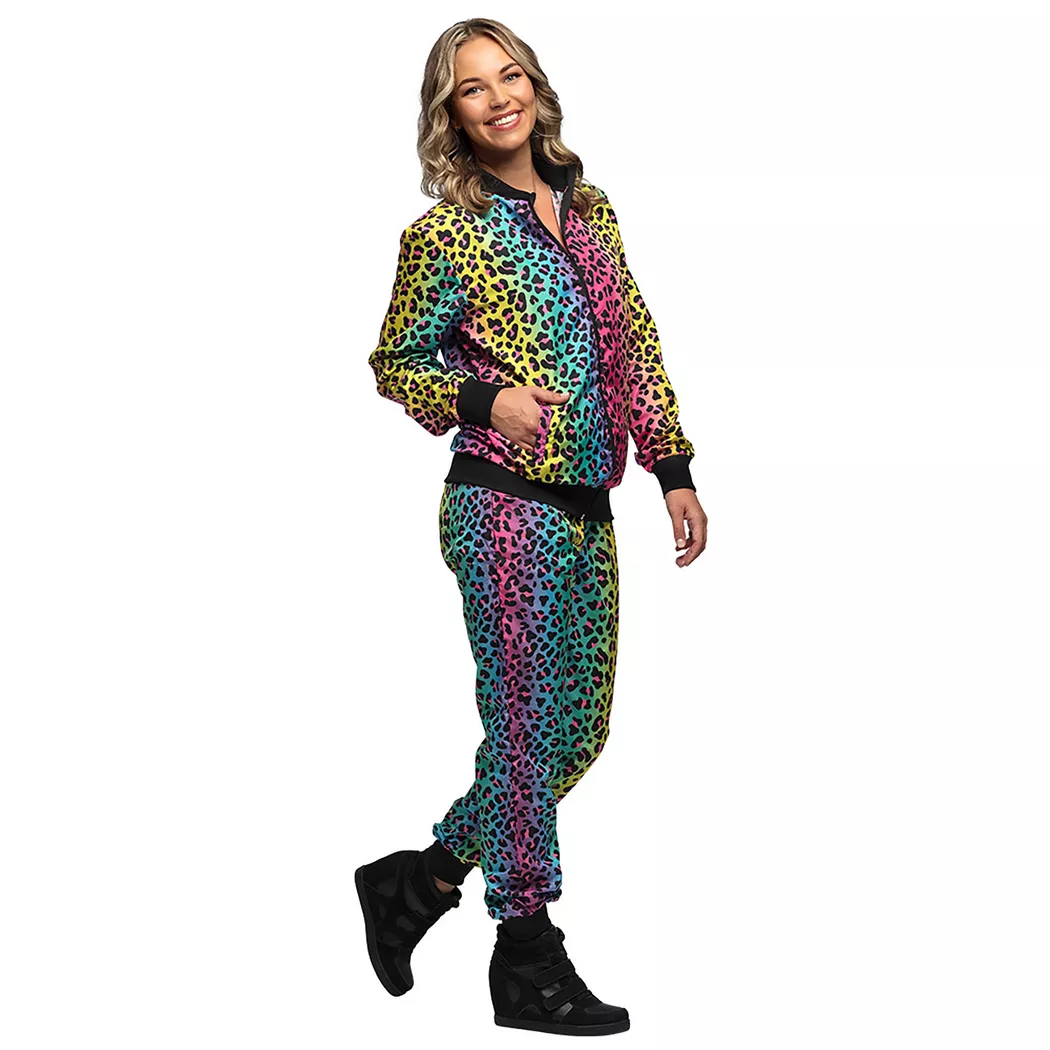 Boland - Trainingsanzug Regenbogen Leopard Grösse L, für Damen, Multicolor, Größe L