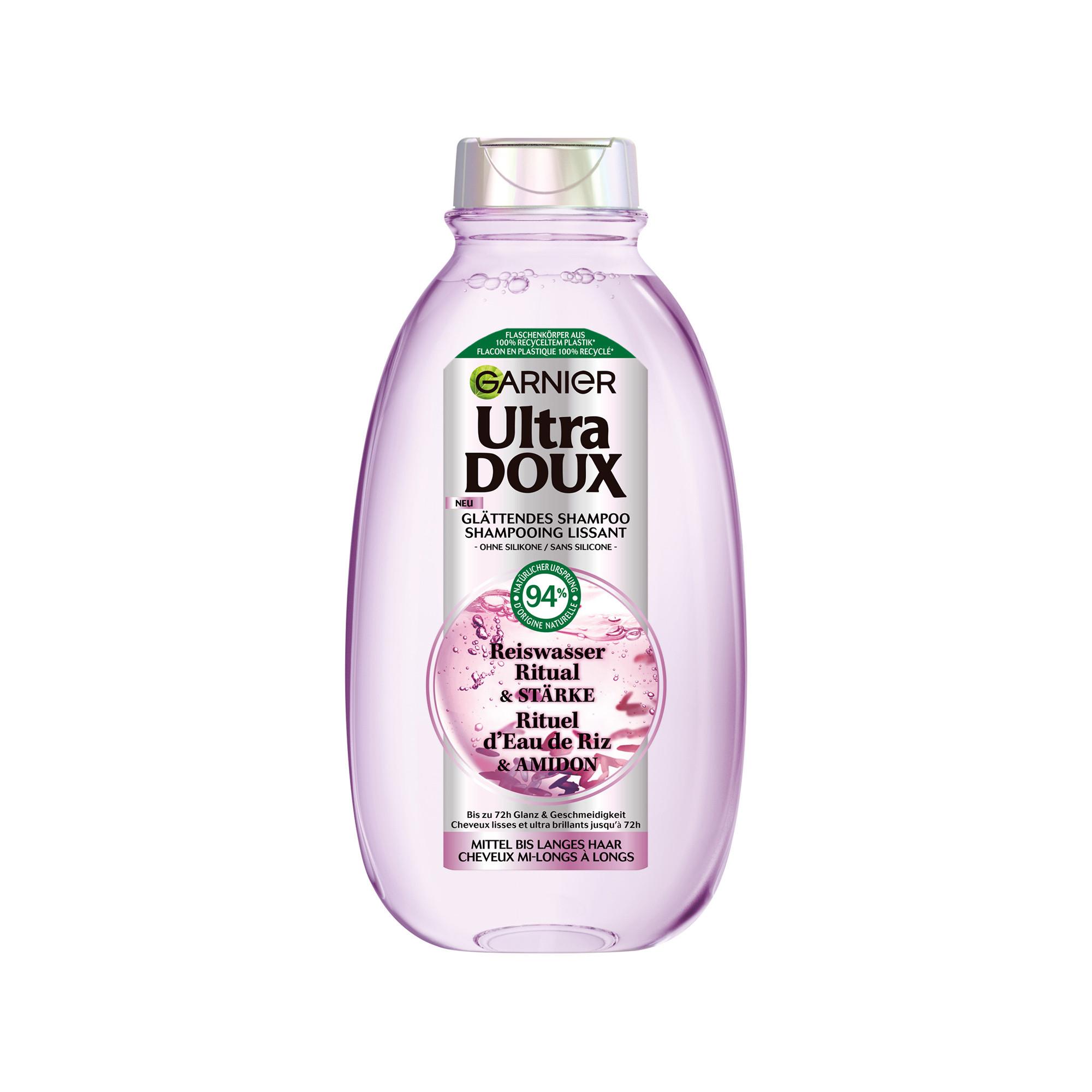 GARNIER Ultra Doux Glättendes Shampoo – Reiswasser Ritual & Stärke 