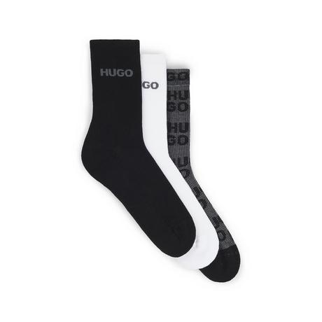 HUGO 3P QS LOGO RIB CC Triopack, wadenlange Socken 