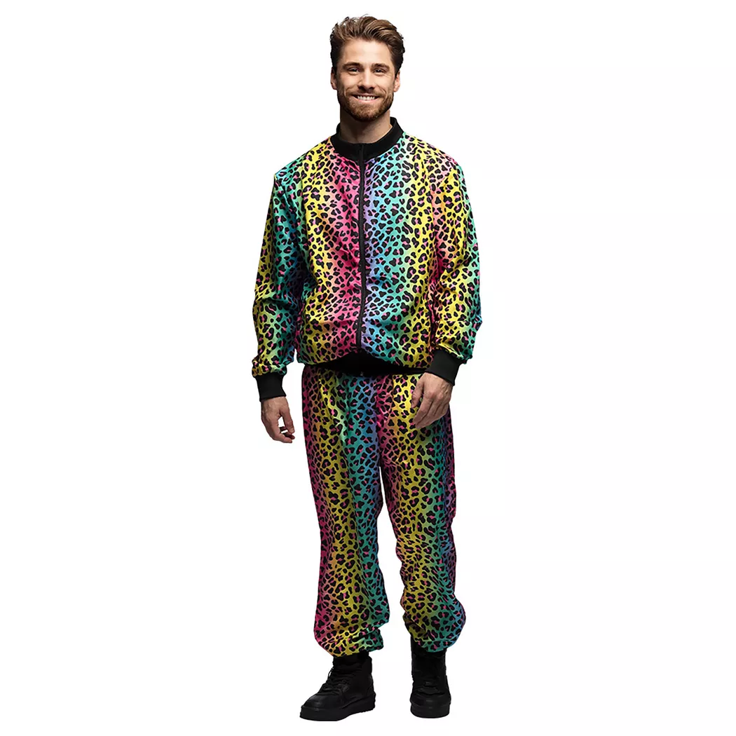 Boland - Trainingsanzug Regenbogen Leopard Grösse L, für Herren, Multicolor, Größe L