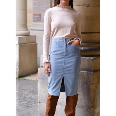 La Petite Etoile Cord Midi Bleistiftrock  