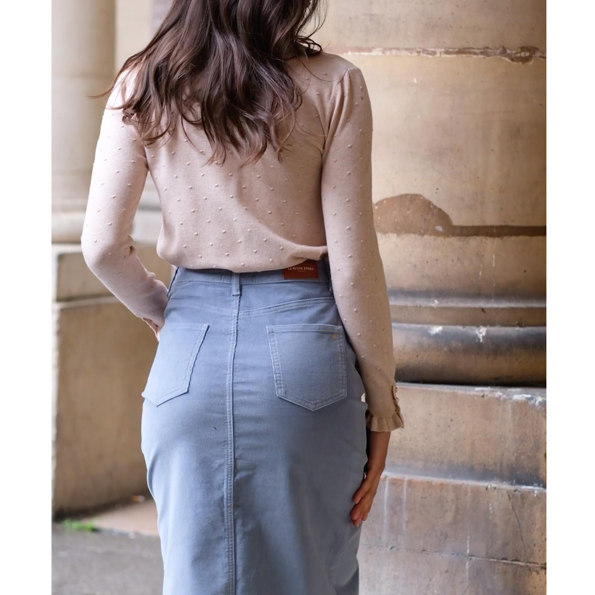 La Petite Etoile Cord Midi Bleistiftrock  