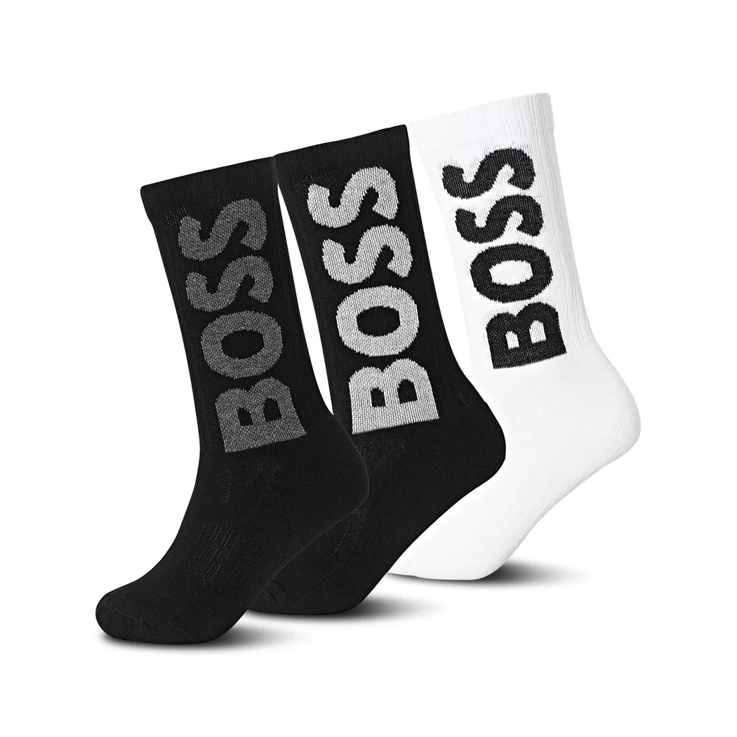 Boss - Triopack, wadenlange Socken, für Herren, Schwarz/Weiss, Größe 39-42 2