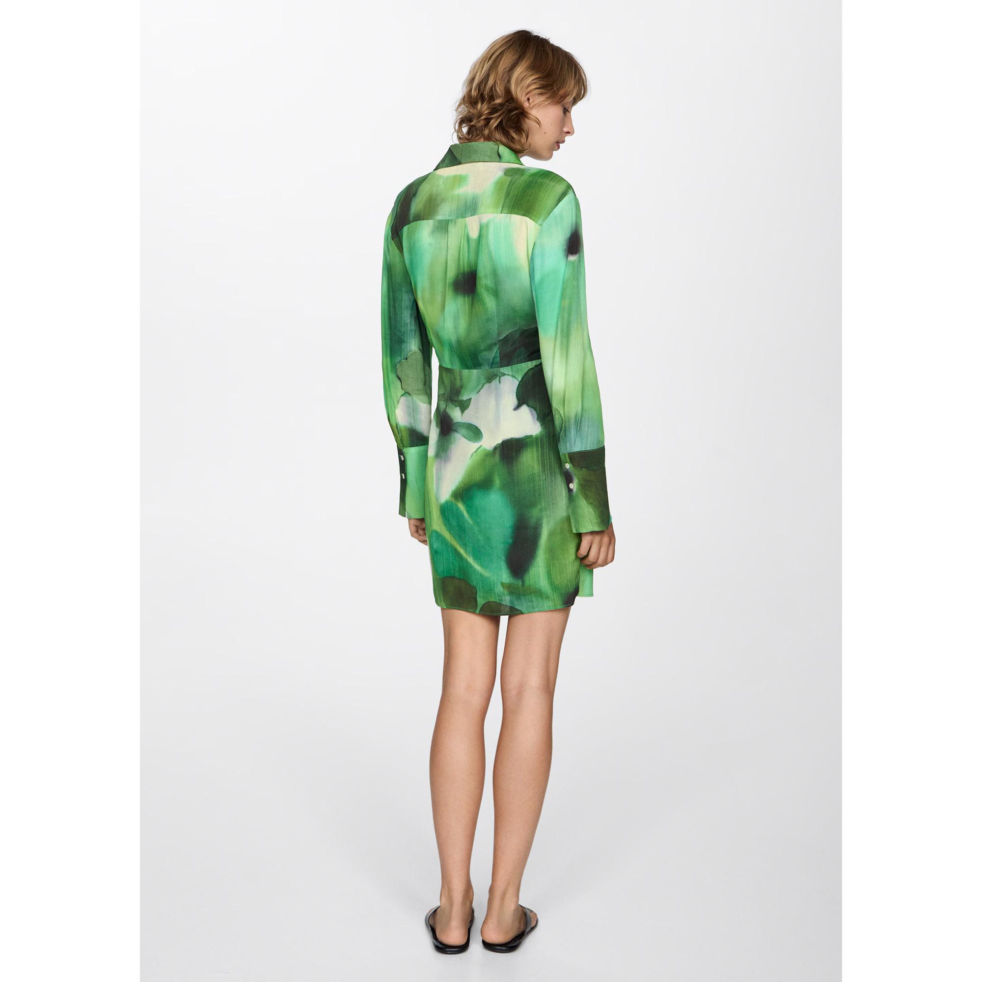 MANGO Quanti Bedrucktes Hemdblusenkleid  