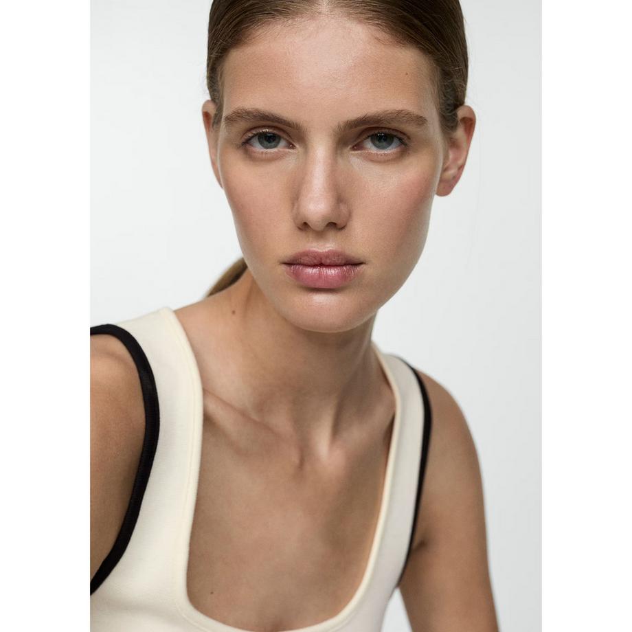 MANGO COMO Top in maglia a costine  