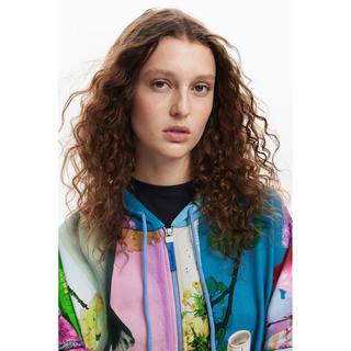 Desigual Oversized Kapuzen-Sweatshirt mit Blumendruck  